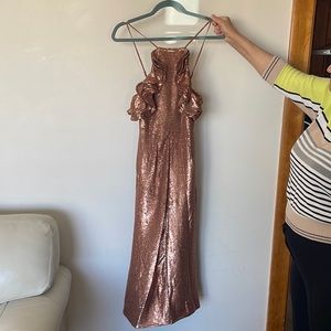 C/MEO Collective Rose Gold Sequin Dress